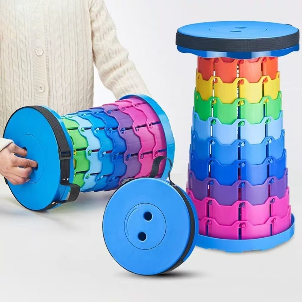 Farming And Agriculture - Taburete Telescópico Plegable Rainbow para Camping,