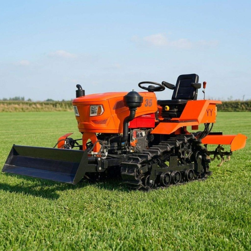 Tractor de orugas 4x4 con roto - Farming Agriculture Equipment reseña y precio